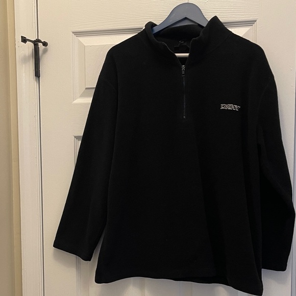 Donna Karan Tops - Donna Karan Navy Blue Half-Zip Fleece